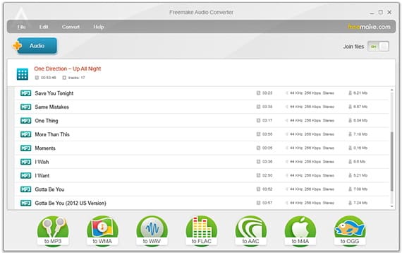 Скриншот Freemake Audio Converter