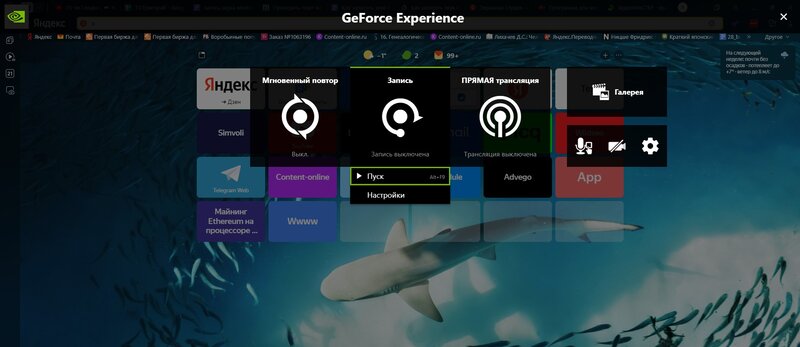 Скриншот GeForce Experience 3