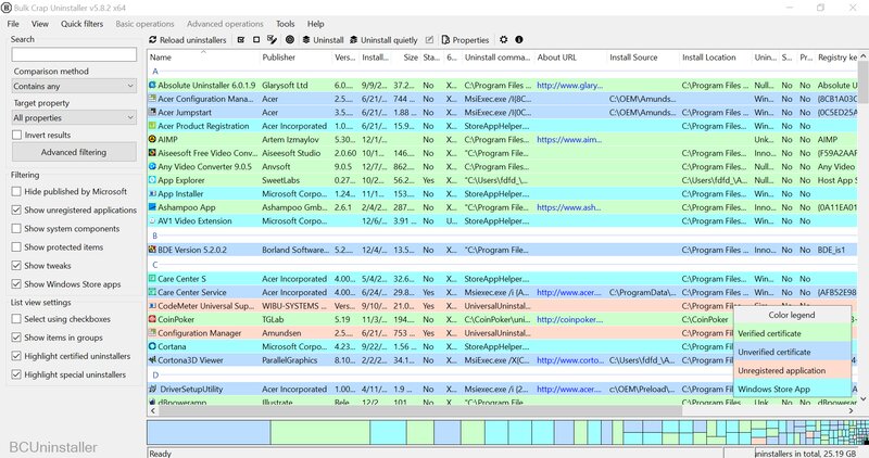 Bulk Crap Uninstaller