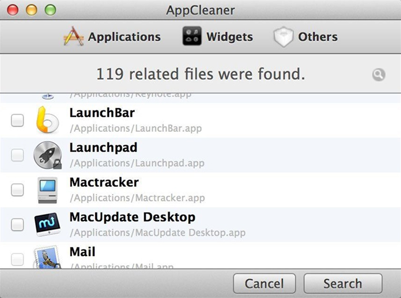 Скриншот программы AppCleaner