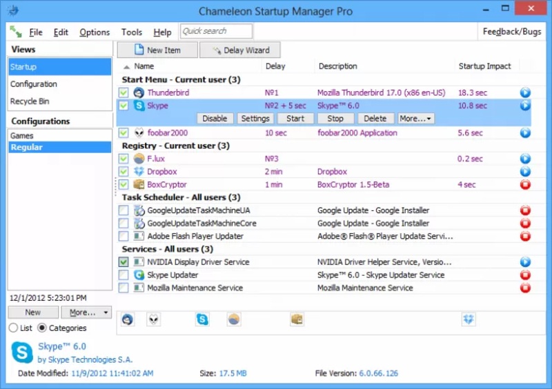 Chameleon Startup Manager