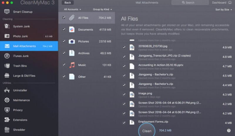 Интерфейс CleanMyMac