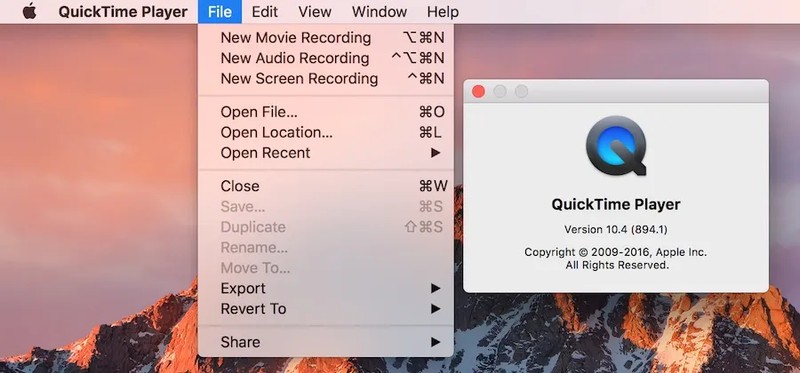 интерфейс программы QuickTime Player