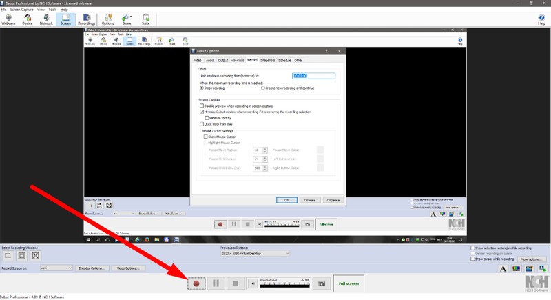захват экрана в Debut Video Capture