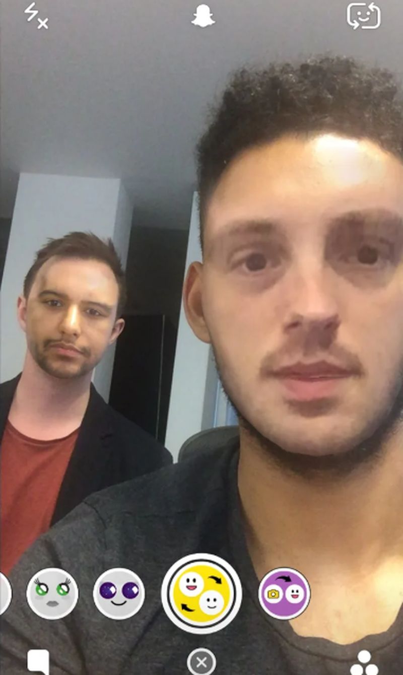 применение фильтра на лица