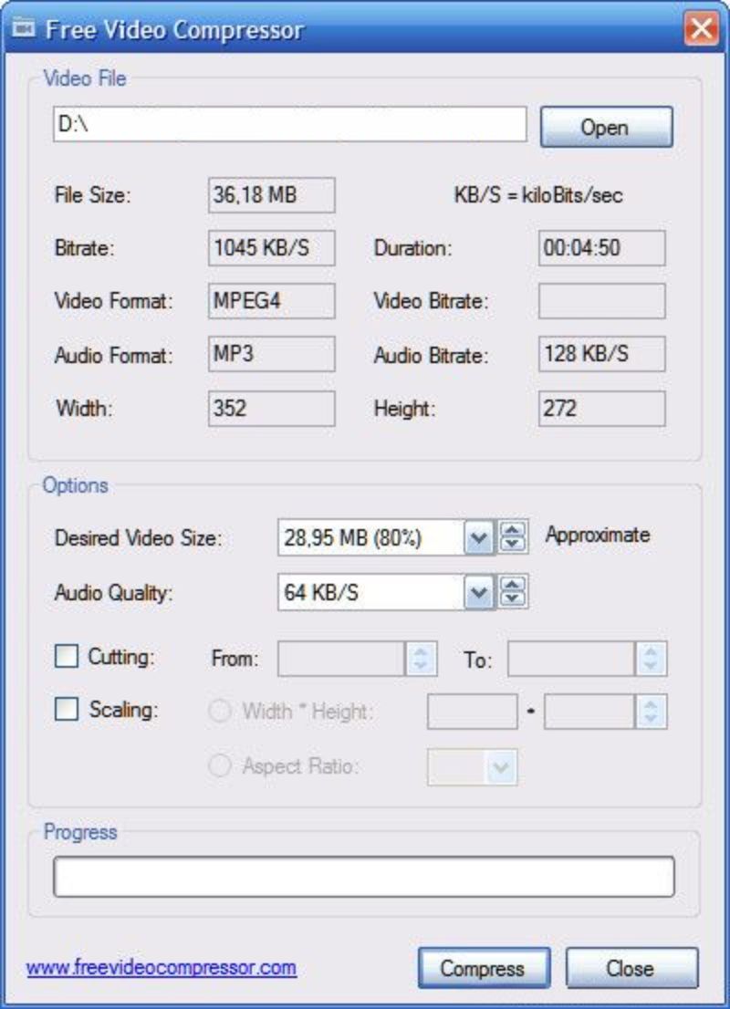 Скриншот Free Video Compressor 3