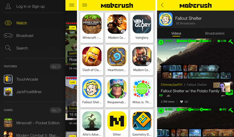 интерфейс Mobcrush