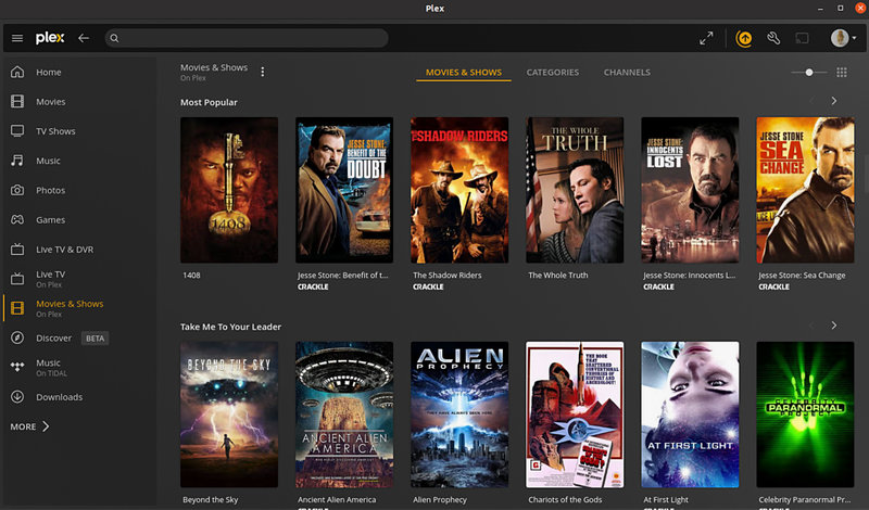 Скриншот программы Plex