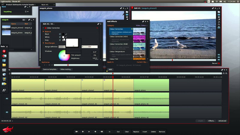интерфейс прогаммы Lightworks