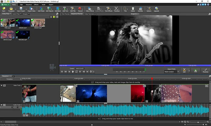 интерфейс программы VideoPad