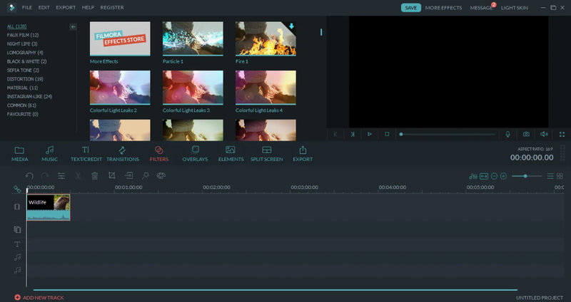 интерфейс программы Filmora Video Editor