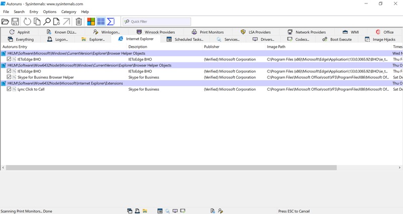 Microsoft Autoruns скриншот
