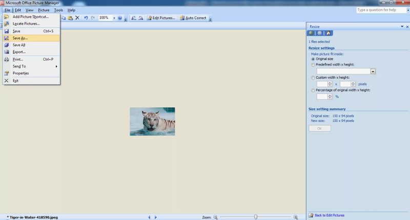 интерфейс Microsoft Office Picture Manager