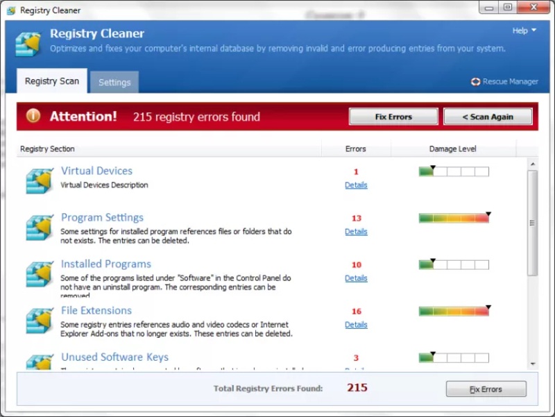 программа Pointstone Registry Cleaner