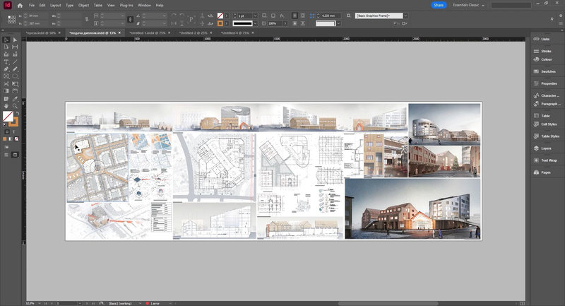 интерфейс InDesign