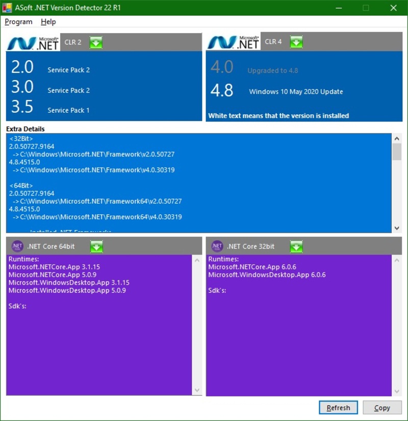 Скриншот NET Version Detector