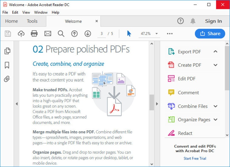Скриншот Adobe Acrobat Reader 