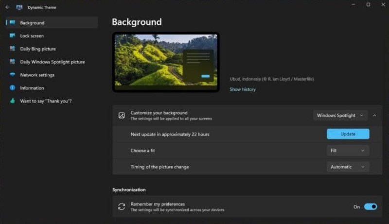 Скриншот Dynamic Theme