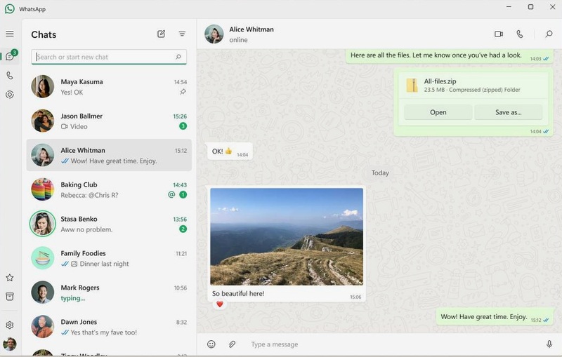 Скриншот WhatsApp