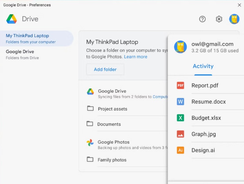 Скриншот Google Drive