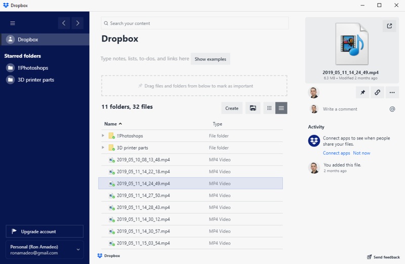 Скриншот Dropbox