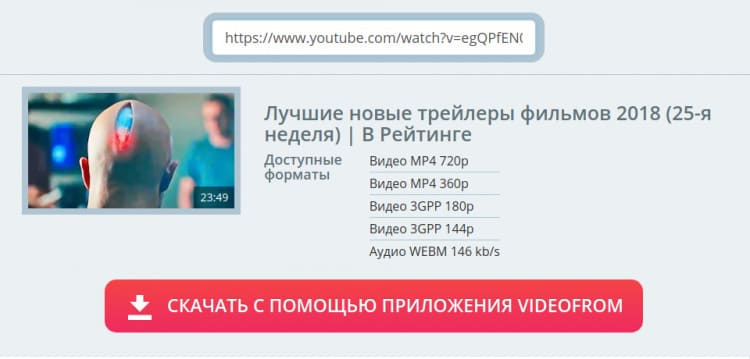 Скриншот VideoFrom