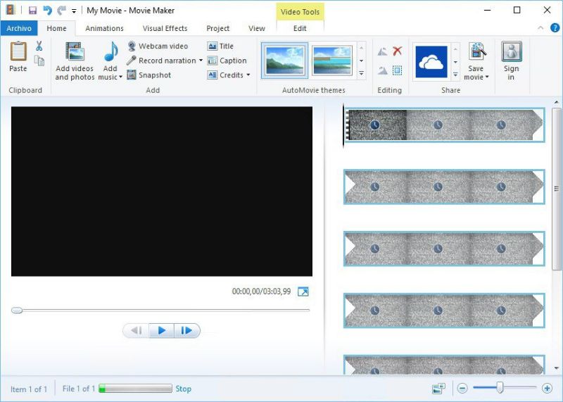 Скриншот Windows Movie Maker 1