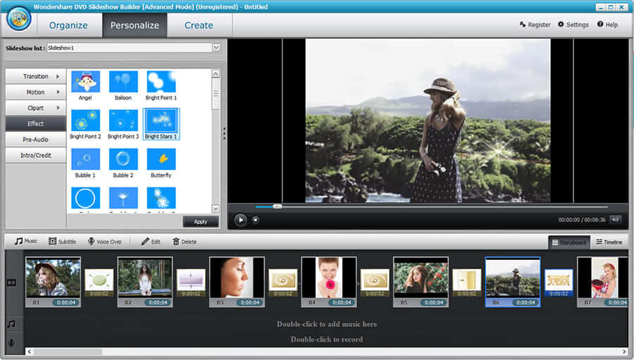 Скриншот Wondershare DVD Slideshow Builder Deluxe