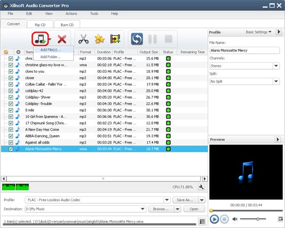 Скриншот Xilisoft Audio Converter